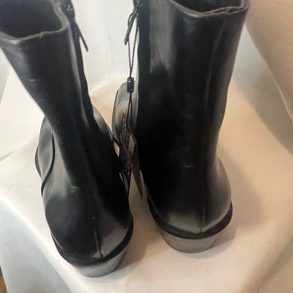 NWT Massimo Dutti Heeled Square-toe Ankle Boots In Black 1130 7.5 medium - Picture 6 of 11